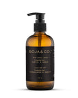 Savon à mains écologique et naturel SOJA&CO. au parfum Tangerine, Santal et Ambré - contenant ambré réutilisable