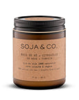 Chandelle en cire de soja SOJA&CO. bois de ho et citrouille, pot ambré réutilisable de 8 oz