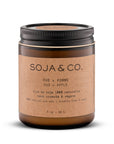 Chandelle en cire de soja SOJA&CO. parfum oud et pomme, pot ambré réutilisable de 8 oz