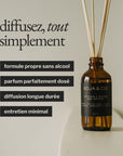 Diffuseur à roseaux SOJA&CO., au parfum lavande, bois de santal et vanille, pot ambré réutilisable