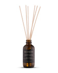 Diffuseur à roseaux SOJA&CO., au parfum guimauve et clémentine, pot ambré réutilisable