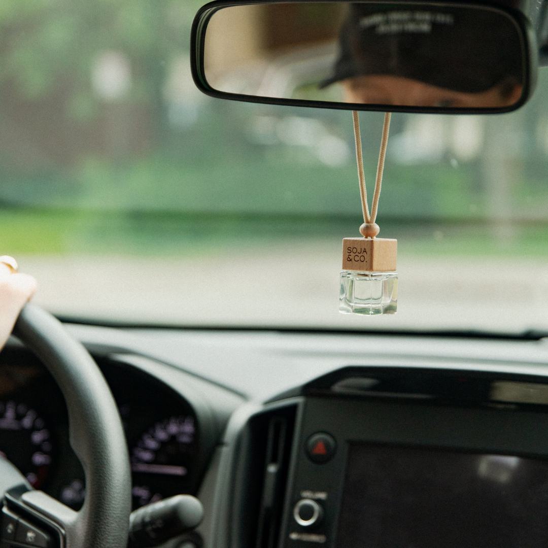 Diffuseur pour voiture SOJA&CO., contenant ambré réutilisable