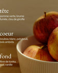 Notes de fragrance du parfum Oud + Pomme, SOJA&CO.