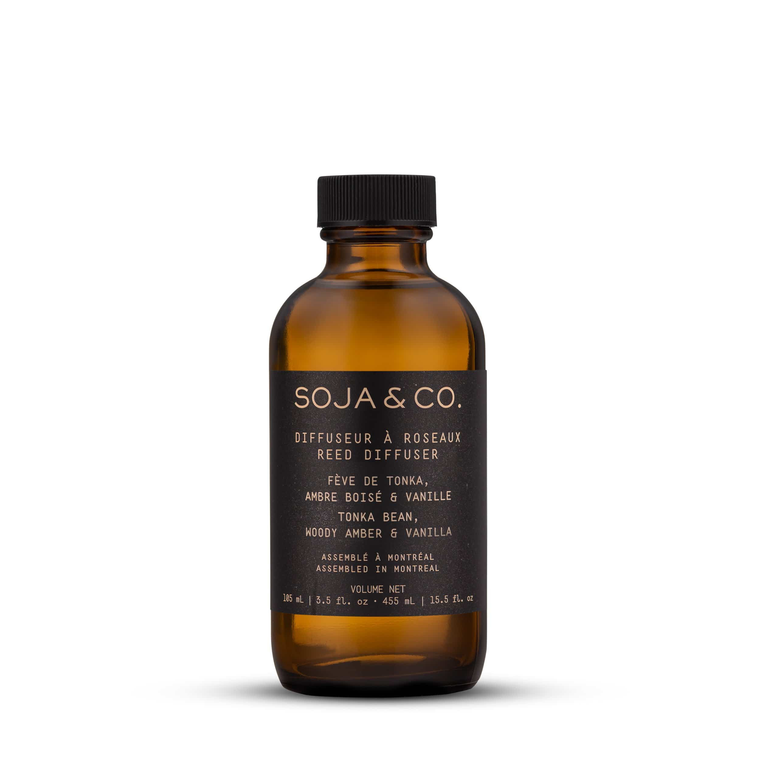Diffuseur à roseaux — Fève de tonka, vanille & ambre boisé - SOJA&CO.