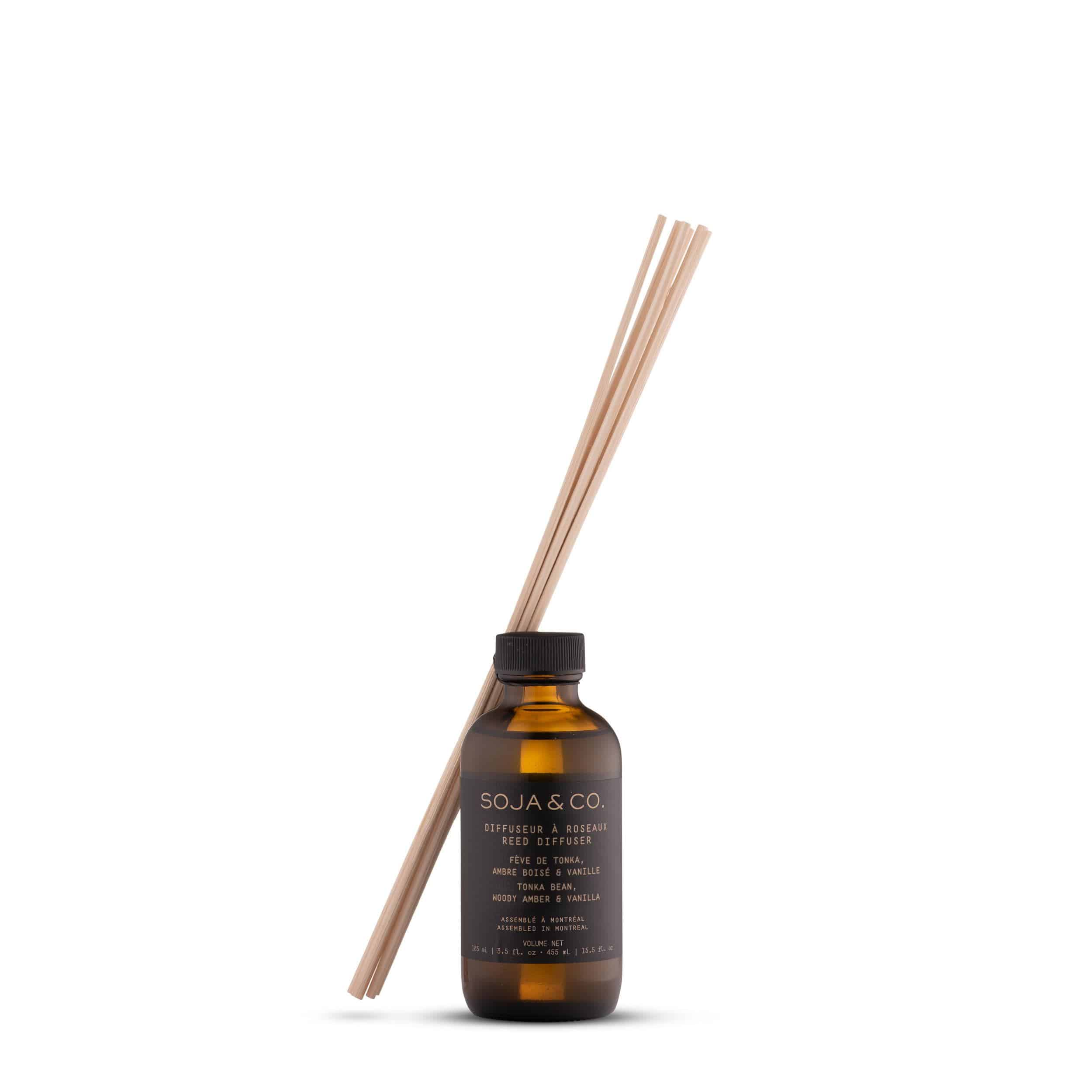 Diffuseur à roseaux — Fève de tonka, vanille & ambre boisé - SOJA&CO. ™