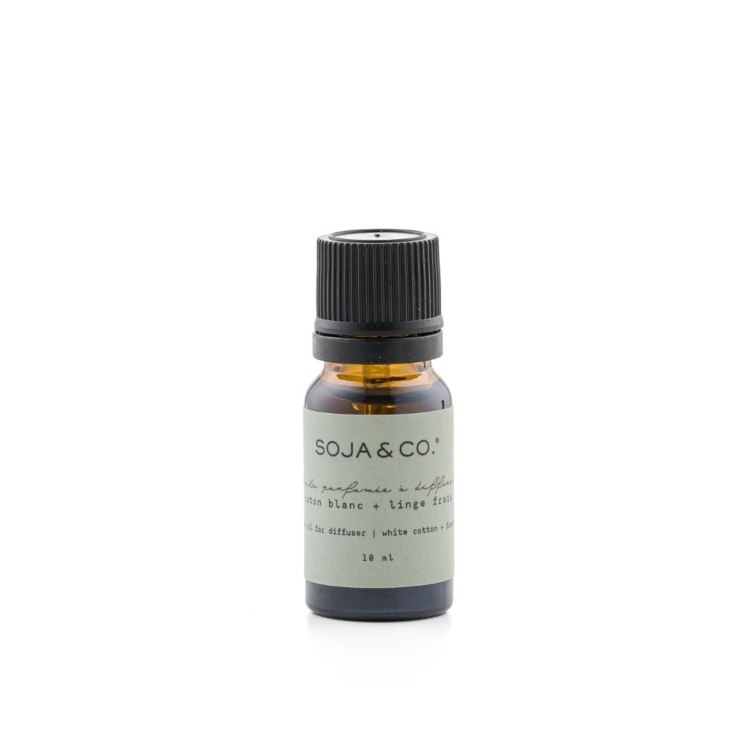 Huile parfumée pour diffuseur | Coton blanc + Linge frais - SOJA&CO. ™