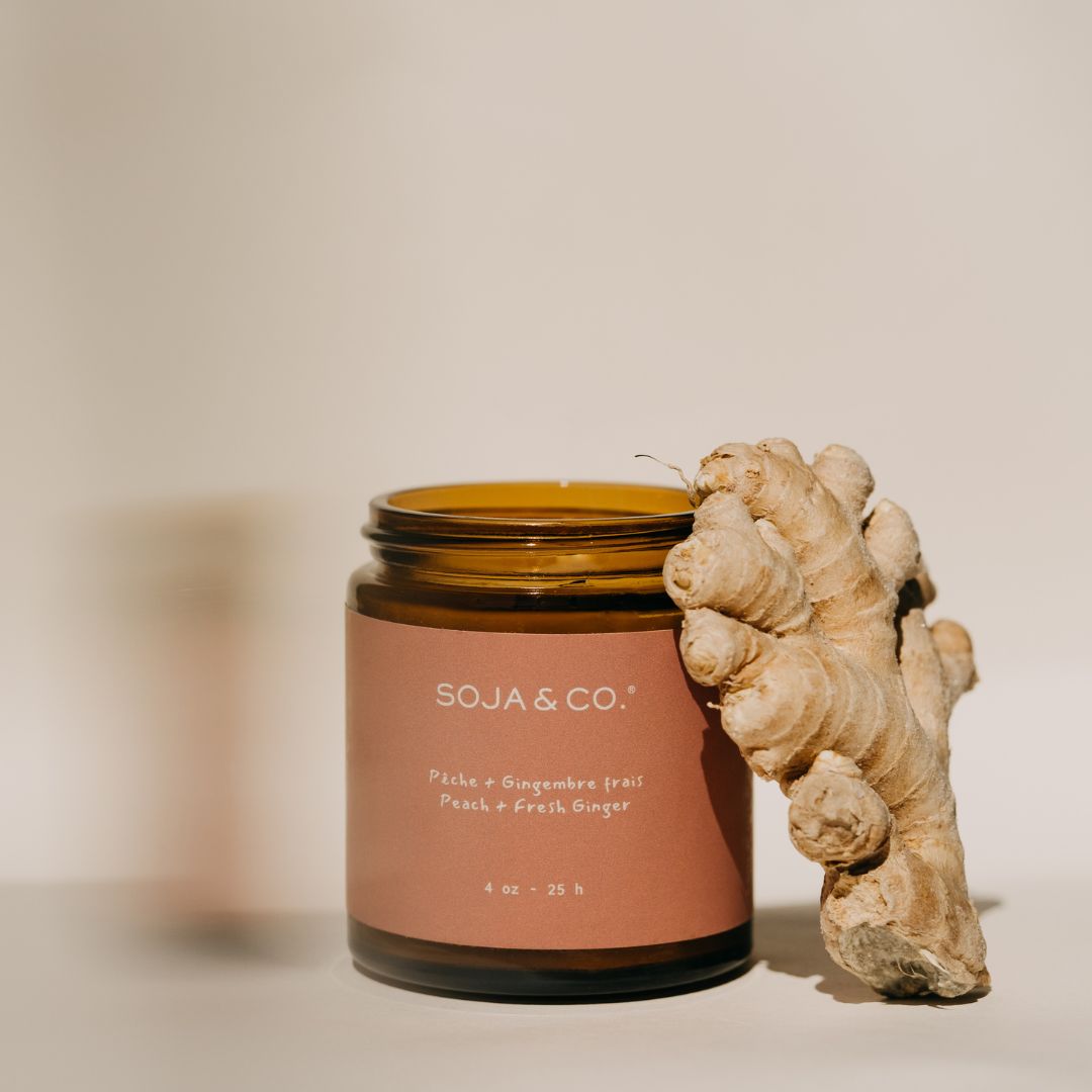 Bougie | Pêche + Gingembre frais - SOJA&CO.