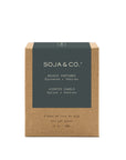 boîte de la bougie 8 oz épinette + vétiver SOJA&CO.