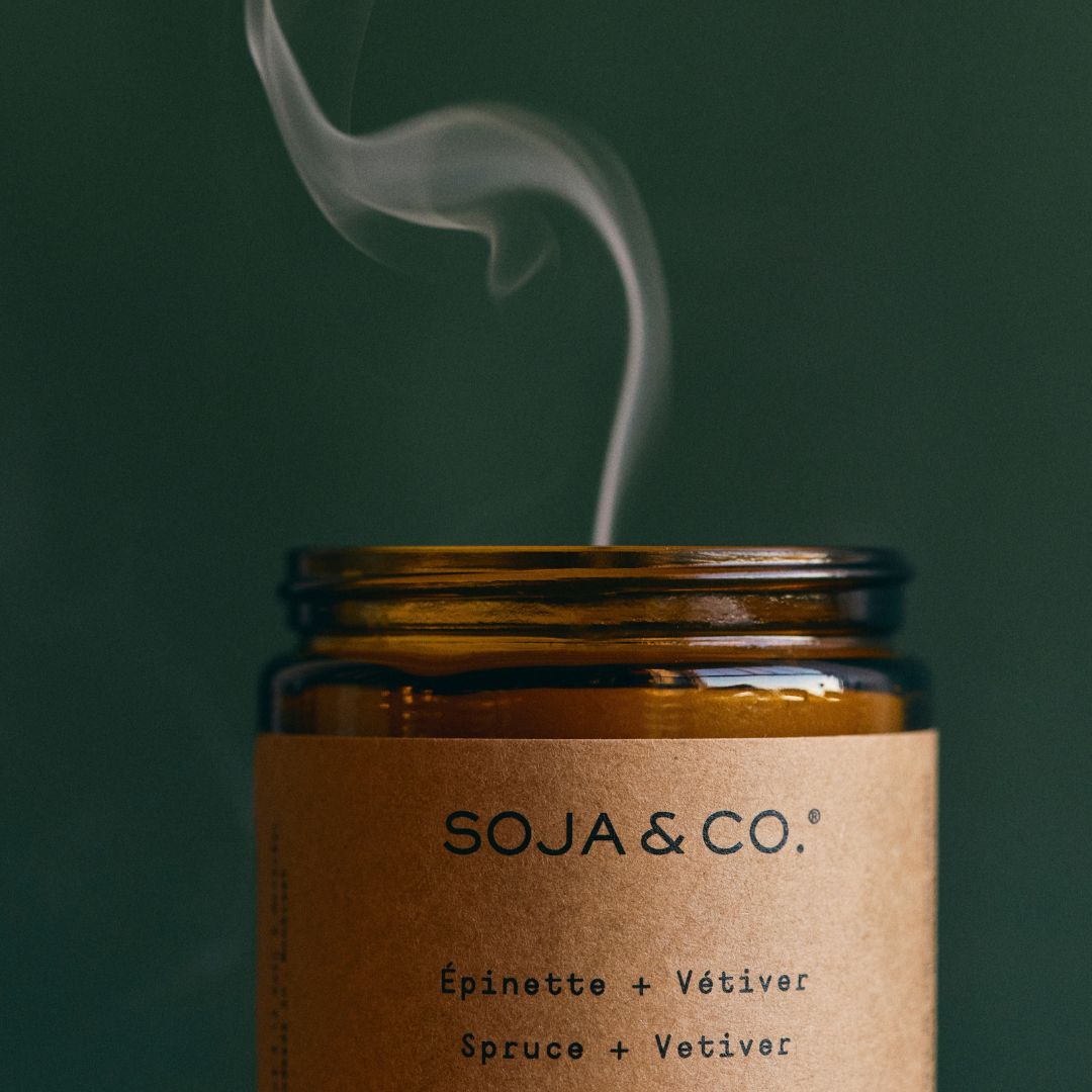 Bougie | Épinette + Vétiver - SOJA&CO.