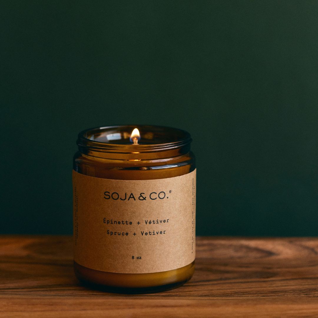 Bougie | Épinette + Vétiver - SOJA&CO.