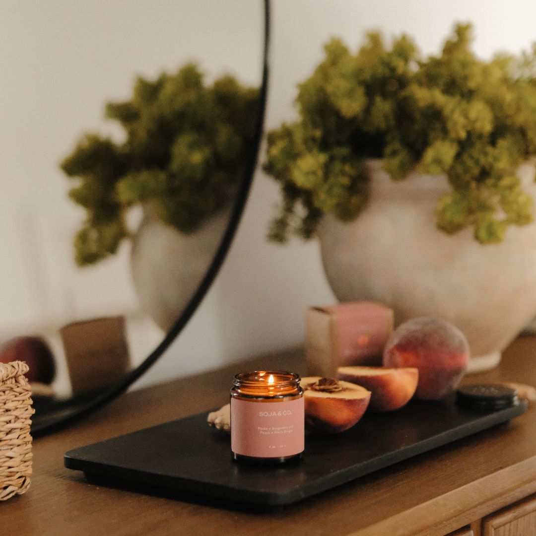 Bougie | Pêche + Gingembre frais - SOJA&CO.