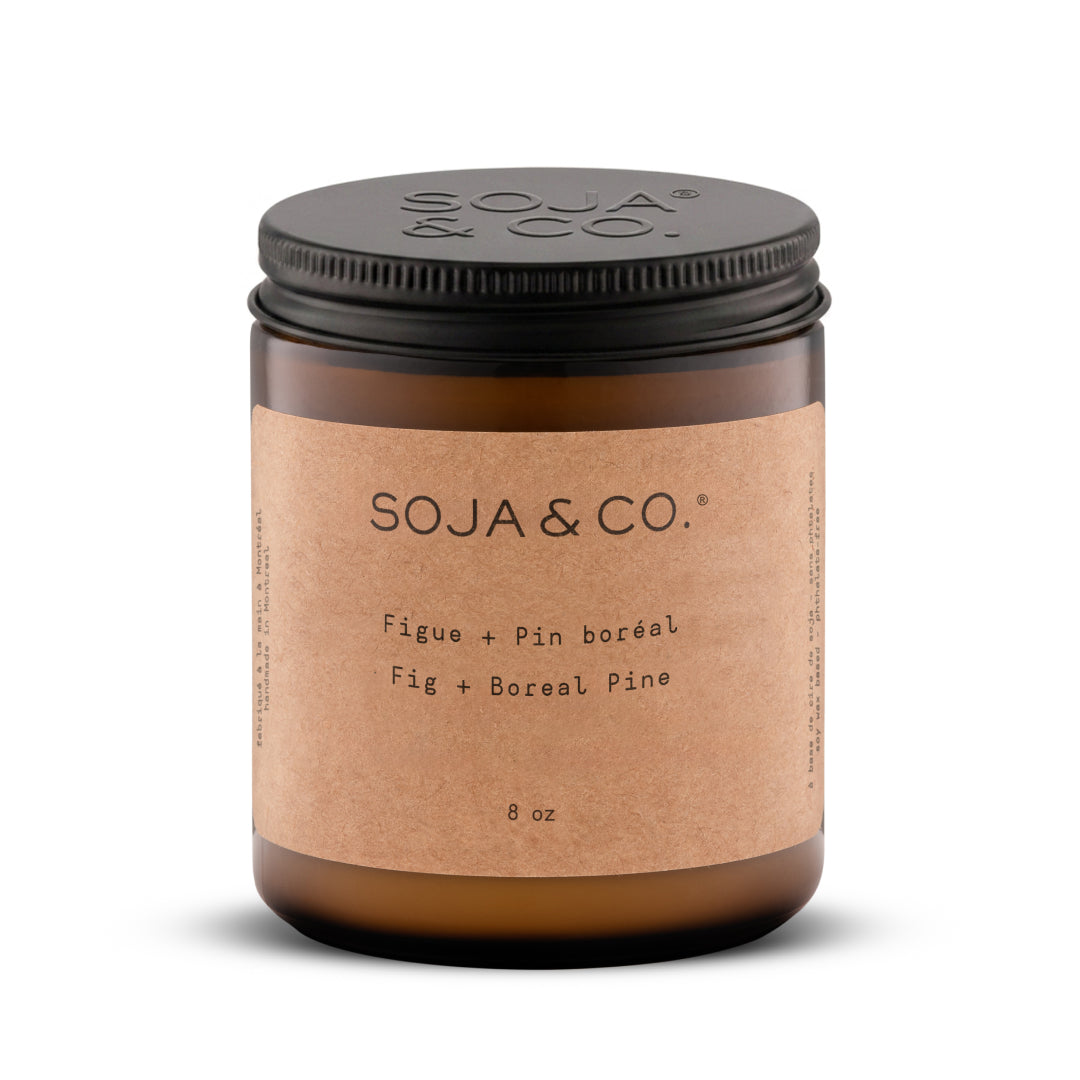 bougie 8 oz figue + pin boréal SOJA&CO.