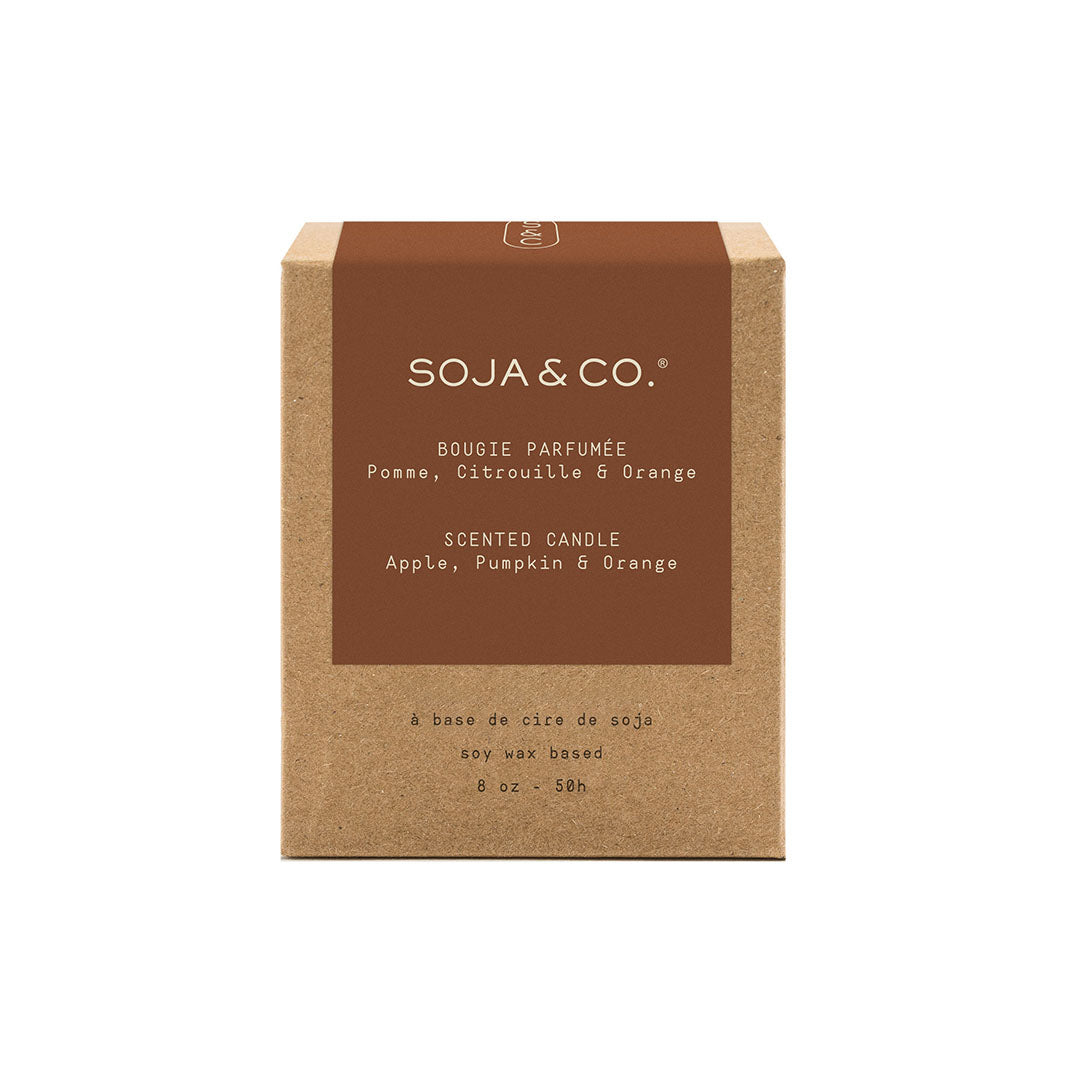 Boite bougie 8 oz Pomme, Citrouille &amp; Orange - SOJA&amp;CO.