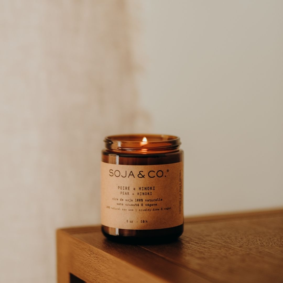 Bougie 8oz poire hinoki — SOJA&CO.