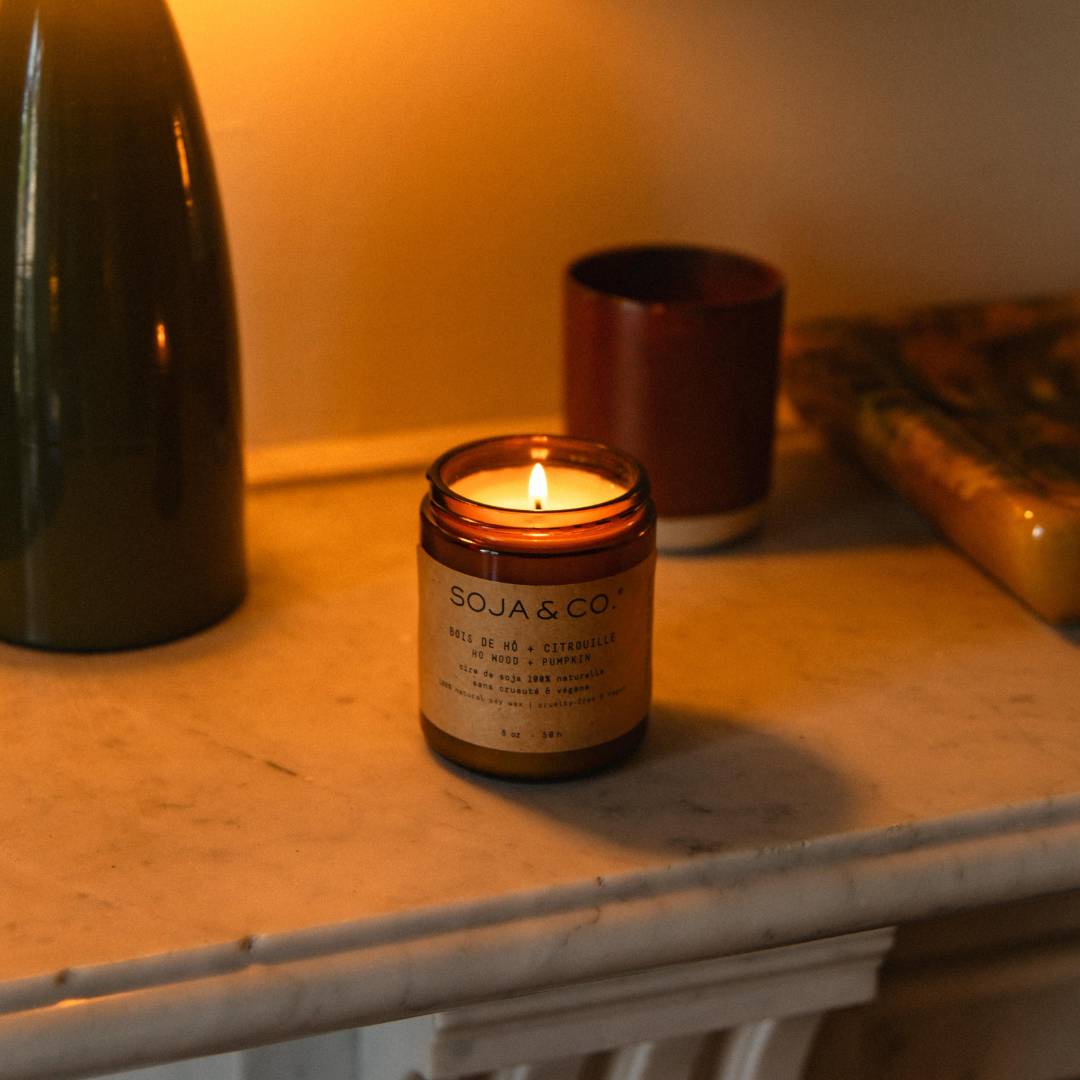 Bougie Bois de Hô + Citrouille SOJA&amp;CO.