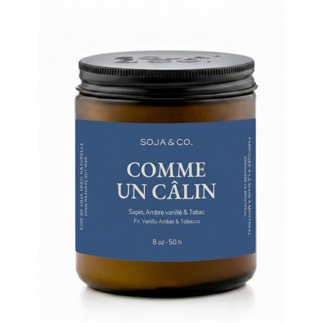 Bougie « comme un câlin » | Sapin, Ambre vanillé &amp; Tabac