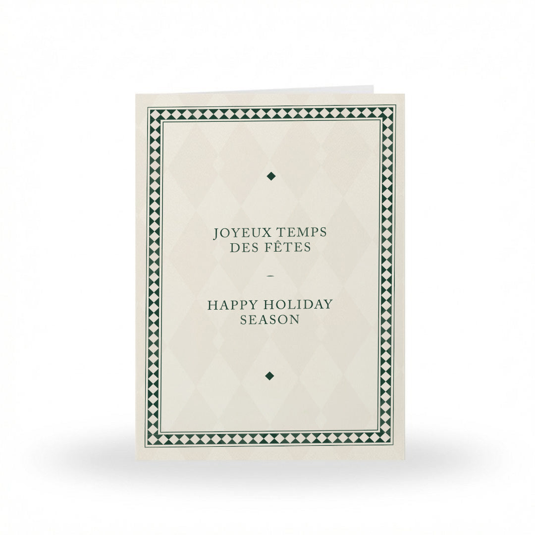 carte de souhaits Joyeux temps des fêtes, recto SOJA&CO.