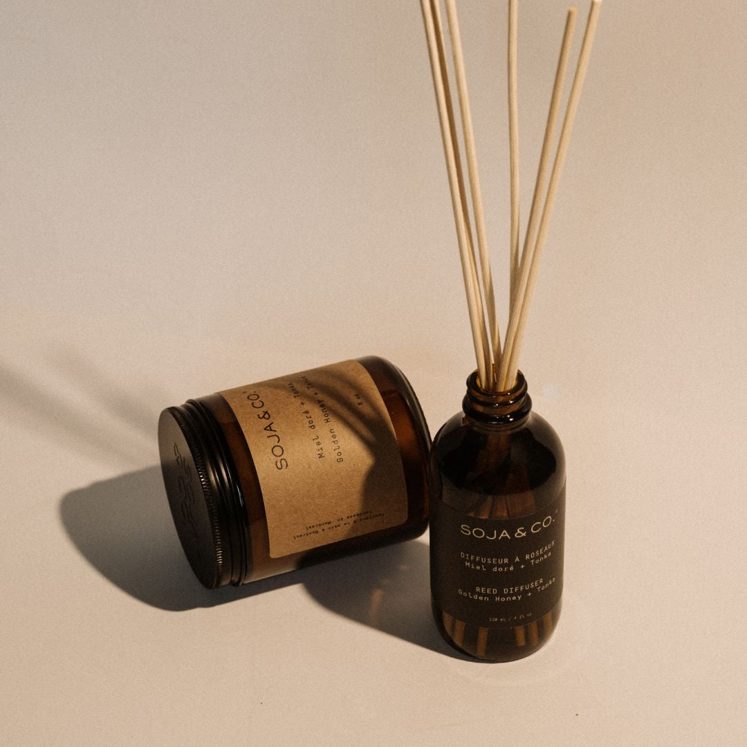 Diffuseur à roseaux | Miel doré + Tonka