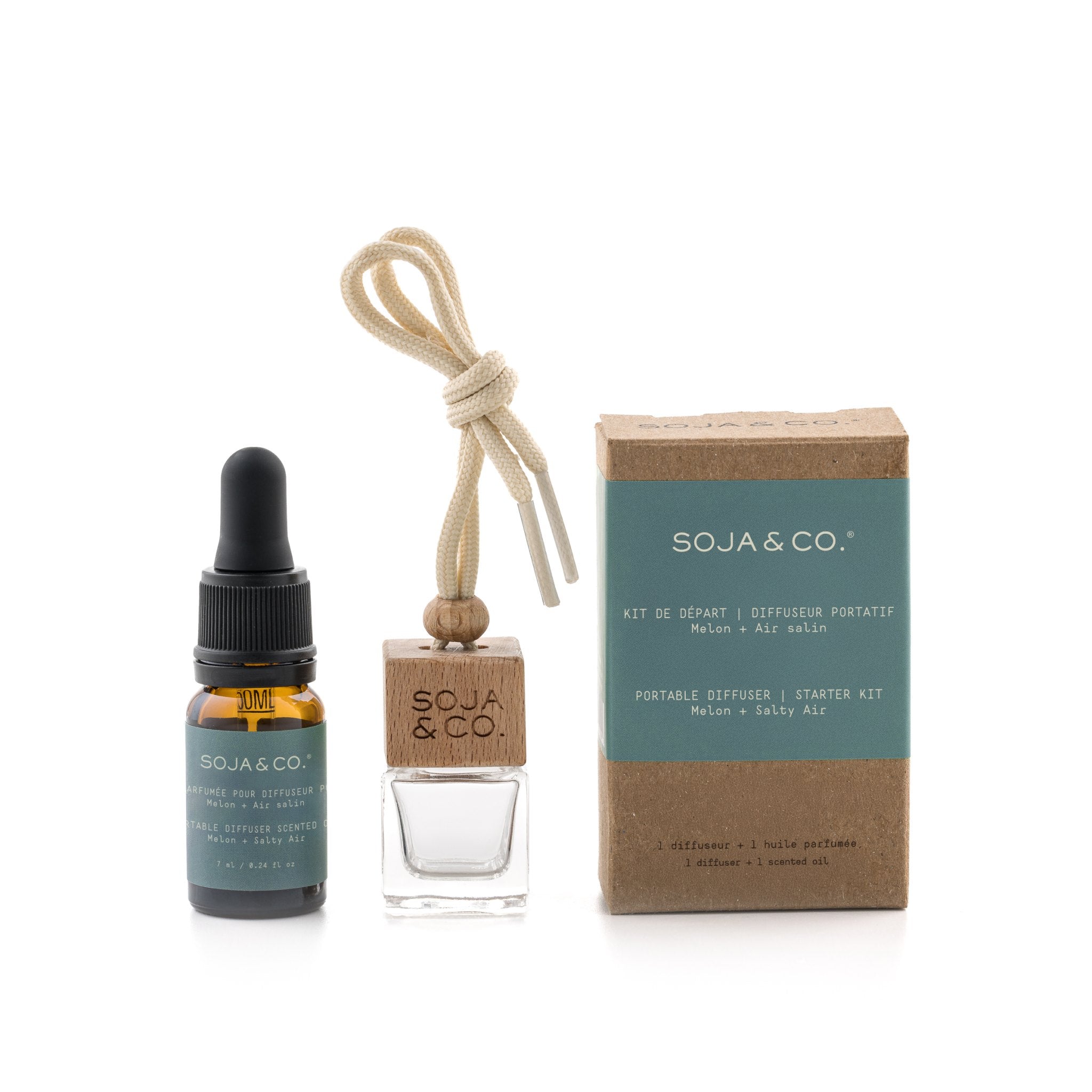 Kit de départ - Diffuseur portatif Melon + Air salin - SOJA&CO.