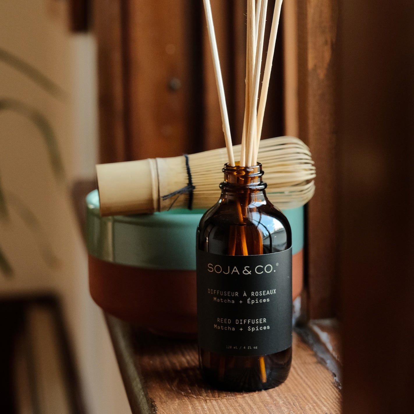 Diffuseur à roseaux Matcha + Épices - SOJA&amp;CO. 120 ml