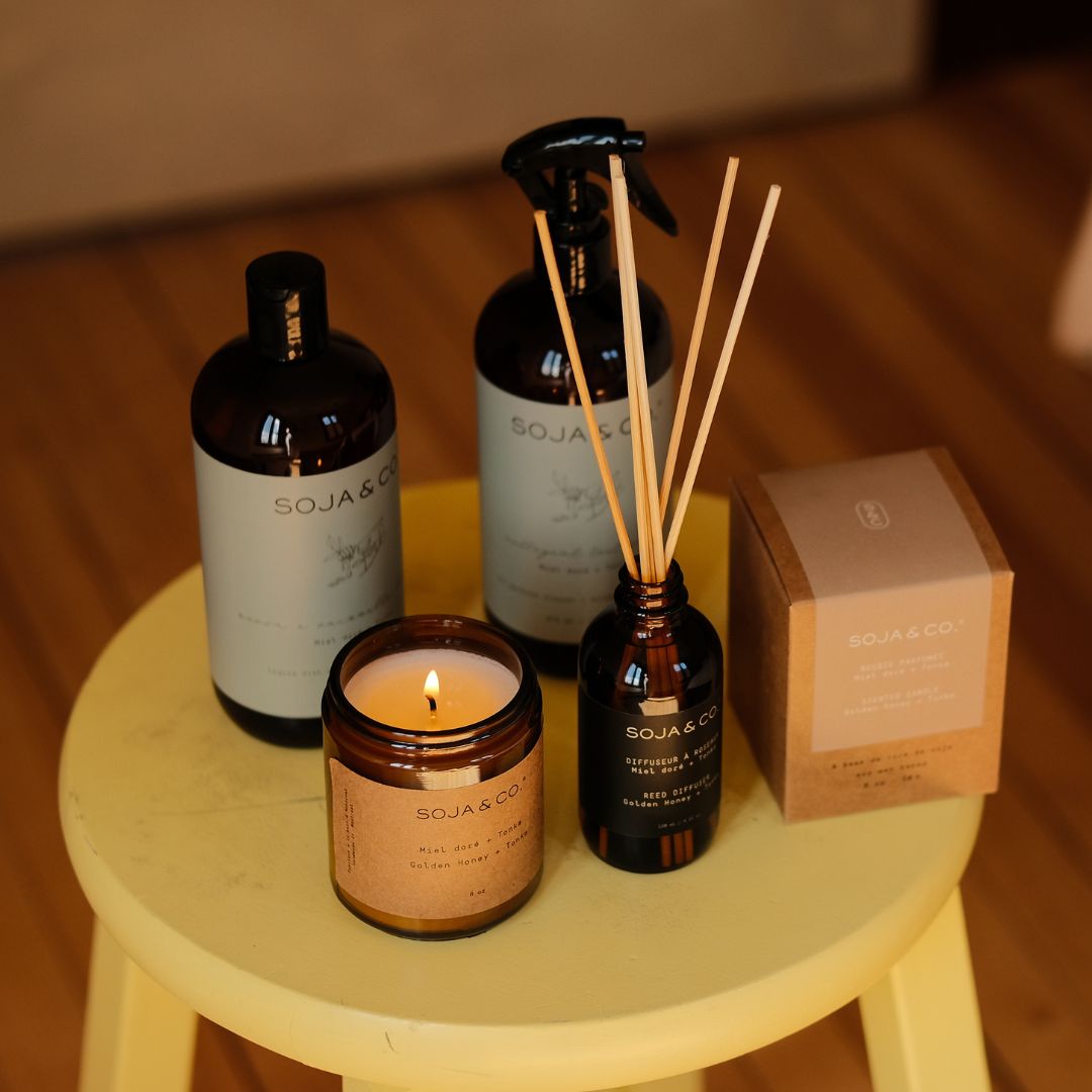 Diffuseur à roseaux | Miel doré + Tonka