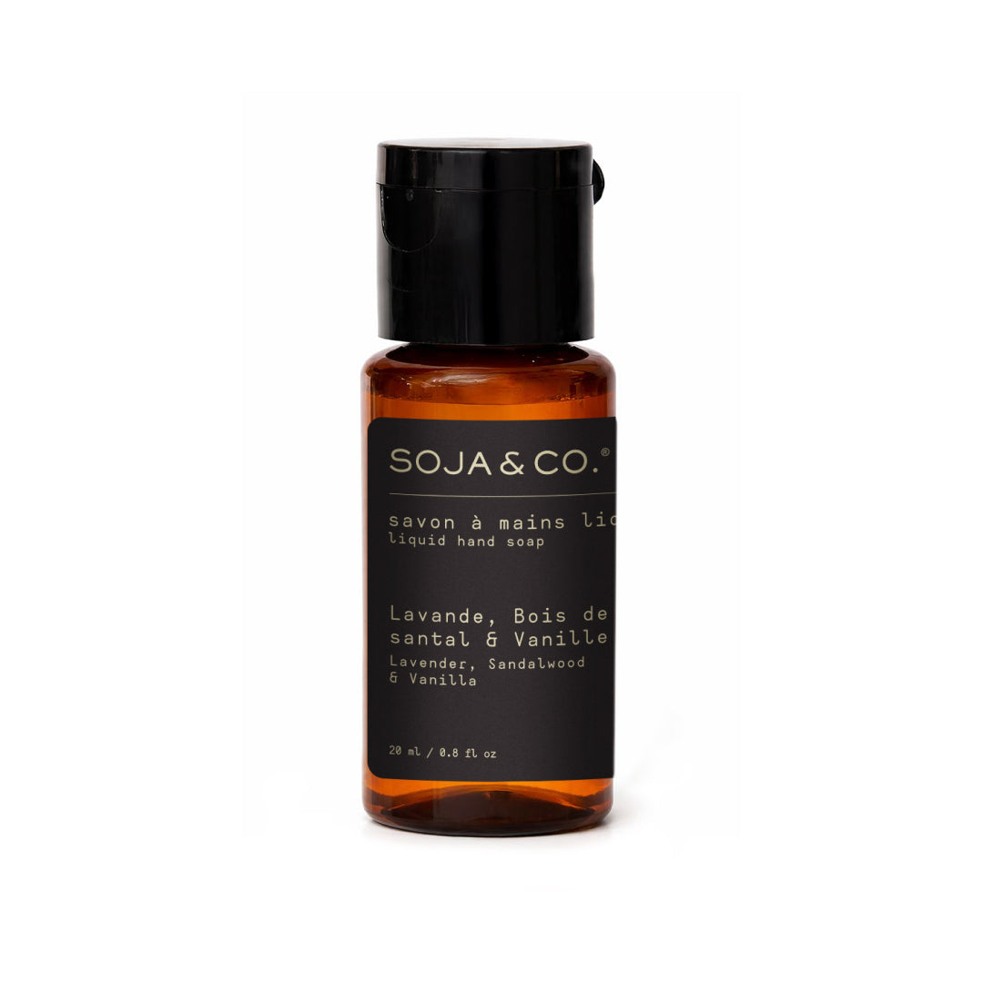 Échantillon de savon à mains liquide 20 ml | Lavande, Bois de santal & Vanille - SOJA&CO.®