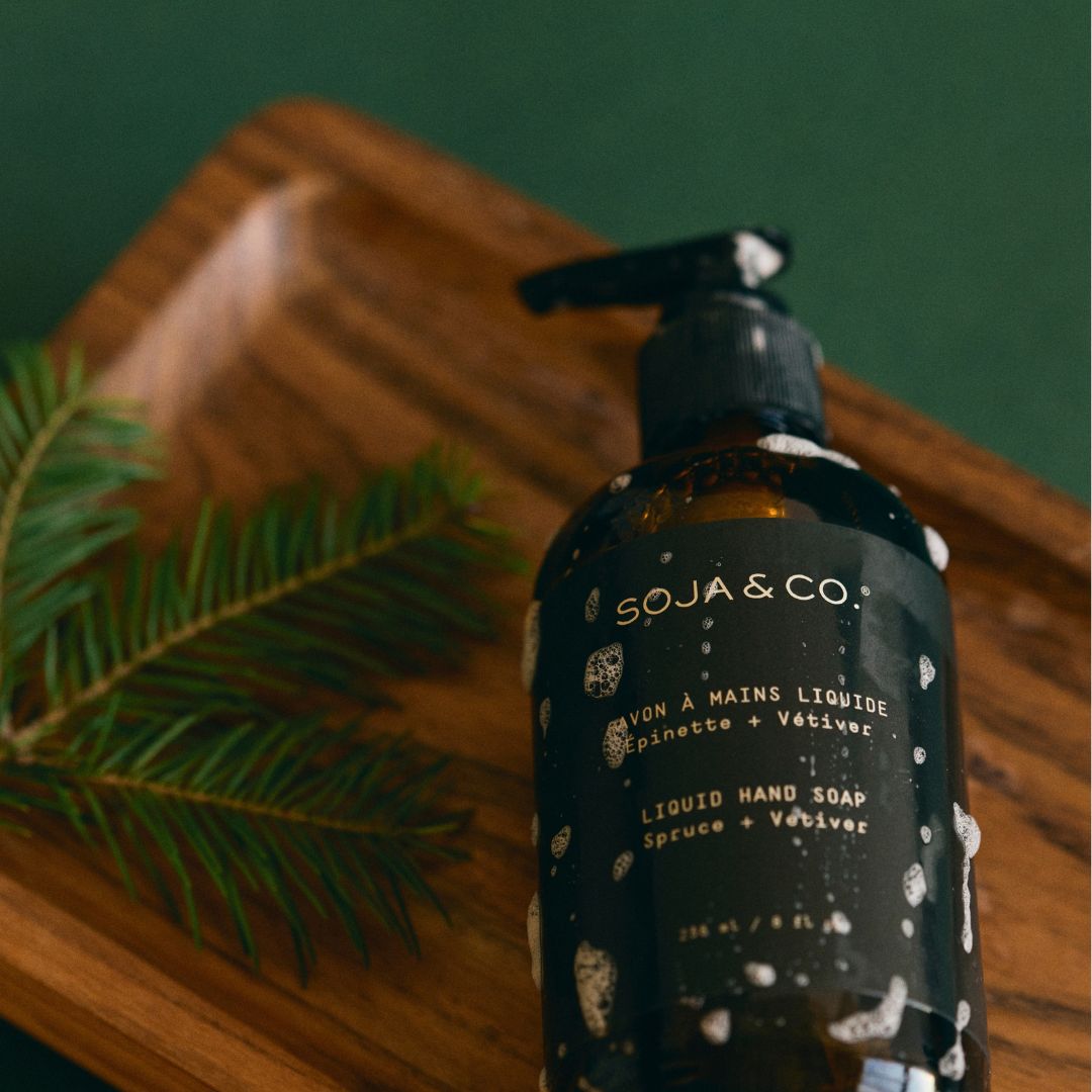 Savon à mains liquide | Épinette + Vétiver - SOJA&CO.