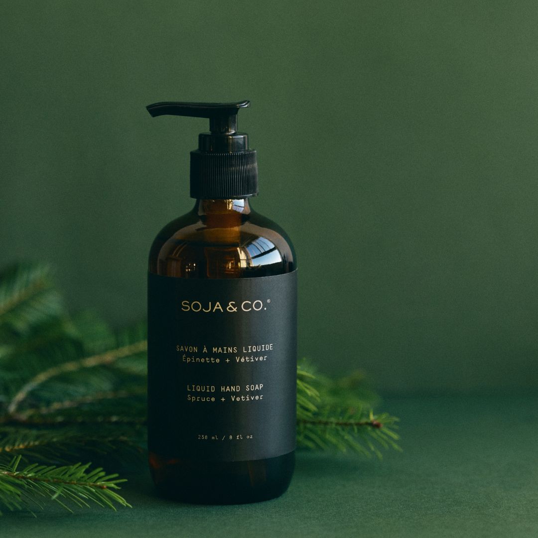 Savon à mains liquide | Épinette + Vétiver - SOJA&CO.