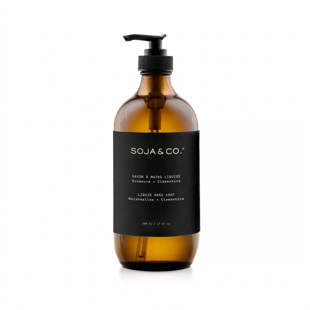 savon à mains liquide 500 ml guimauve + clémentine SOJA&CO.