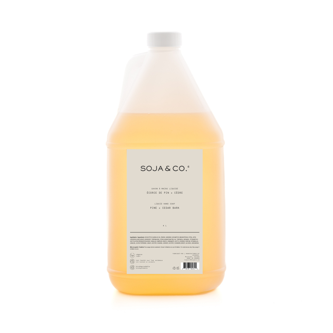 Savon à mains liquide 4L (Gamme commerciale) | Écorce de pin + Cèdre - SOJA&CO.®