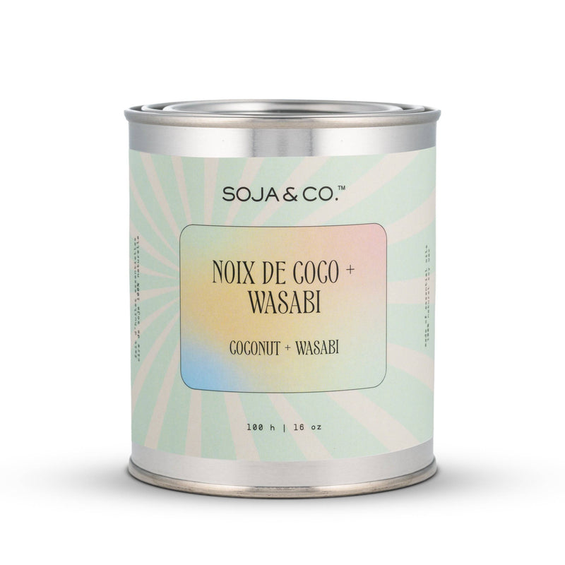 Bougie | Noix de coco + Wasabi (pot en fer blanc) - SOJA&amp;CO. ™